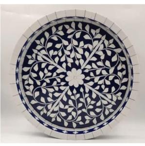 Nueva Bandeja de Madera para Servir, Diseño de Vajilla, Acabado con Incrustaciones de Hueso, Forma Hexagonal - Product Image 4