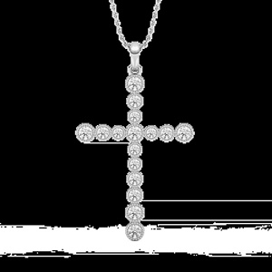 Pendentif en or massif 14 carats avec serti de diamants ronds de laboratoire certifiés IGI et GIA, 0,25 carats, clarté EF/VS, serti en bélière - Product Image 1