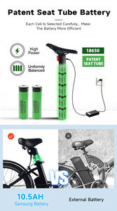 Vélo électrique de ville 36V de haute qualité pour adultes, cadre en acier au carbone, double frein V, moteur de moyeu arrière, vélo/cycle électrique intelligent - Product Image 4
