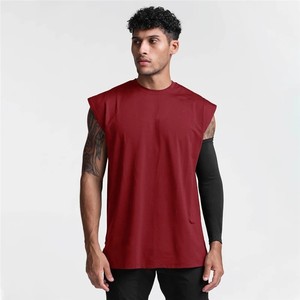 Camiseta sin mangas de algodón de peso pesado para hombre, chaleco de punto con técnica de lavado de estilo informal - Product Image 4