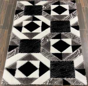 Tapis carré moderne en polyester pelucheux à motif puzzle, résistant aux taches, pour usage commercial, tapis Adiva à poils longs fabriqué à la machine - Product Image 4
