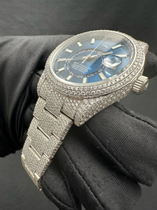 Diseño de lujo de los hombres Moissanite Iced Watch Modern Fashion Business Dial Display Acero inoxidable - Product Image 4