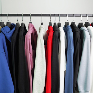 Best Sale High Quality Cotton French Terry Drop Shoulders Oversized Pullover <b>Hoodies</b> <b>Plain</b> Unisex Custom <b>Hoodies</b> - Product Image 5