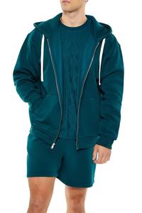 High Quality 100% Cotton French Terry Pullover Custom Logo Zip <b>Hoodie</b> Heavyweight Oversized for Men - Product Image 4