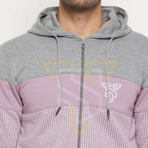 Survêtements en polaire respirante 100% coton de haute qualité pour hommes, ensembles de deux pièces de couleur unie de style Streetwear décontracté pour l'hiver - Product Image 5