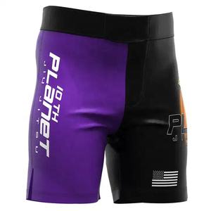 Orange pixel maskta sriracha couleurs personnalisées à manches courtes hommes coupe ample bjj unisexe recyclé rash guard - Product Image 4