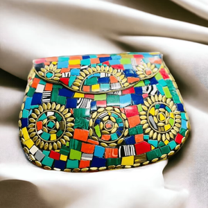 Pochette en mosaïque de designer faite à la main pour femmes, pour les soirées et les occasions spéciales, export - Product Image 1