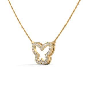 Nouveautés collier de bijoux fins collier pendentif papillon découpé en or 14 carats collier ras du cou - Product Image 2