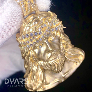 Pendentif Croix de Jésus en Argent Massif 925 Plaqué Or 18K, Moissanite Certifiée de Luxe, Style Glacé Personnalisé, Tendance - Product Image 2