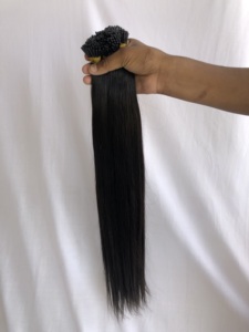 Qualité supérieure 26 ''# 1B Extensions de cheveux vierges Remy indiens droits de qualité supérieure donneur unique I pointe en gros meilleur fournisseur indien - Product Image 4