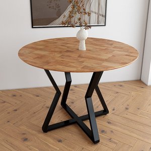Modern 1m Round <b>Dining</b> <b>Table</b> Set with 4 High Quality Plastic Chairs <b>Extendable</b> for Home School or Hotel-CBBA078 - Product Image 1