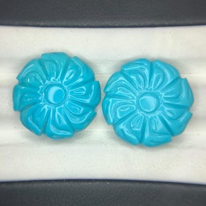 Precioso turquesa Arizona tallado Mughal arte hecho a mano corte ovalado piedra preciosa CAMBIO DE Color Natural forma elegante ZAHARA GEMS joyería DIY - Product Image 1