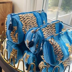 Indian Handmade Cotton Hand Block Print Cosmetics <b>Pouch</b> Bags Waterproof <b>Travel</b> Bag Cosmetics <b>Pouch</b> Makeup Bag in Assorted Lots - Product Image 3