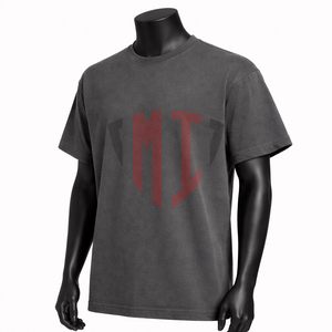 Camiseta personalizada de moda para hombre, impresión de camisetas, 100% algodón, estilo urbano, lisa, teñida, primavera, verano, otoño - Product Image 3