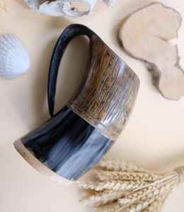 Tazas de cuerno para beber-Acabado rústico o pulido Capacidad de 500ml Estilo clásico Color y logotipo personalizados para fiestas - Product Image 1