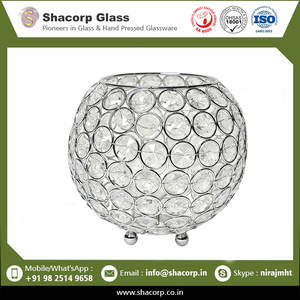 Latest Collection Candle Crystal Bowl With Diamond New Design Candle Crystal Bowl at Wholesale Price - Product Image 2
