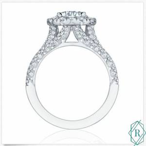 1.50 CT รอบตัดรัศมี Moissanite 3ก้านแหวนหมั้น - Product Image 3