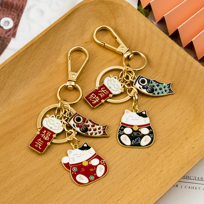 Portachiavi Gattino Con Strass Cristallo - Ciondolo Portafortuna Per Chiavi, Borsa, Auto, Regalo Donna, Oro