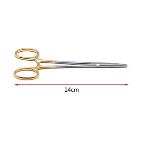 Pince orthodontique pour instrument chirurgical, 1 pièce, poignée en acier inoxydable plaqué or, ensemble de pinces porte-aiguille réutilisables, manuel - Product Image 4