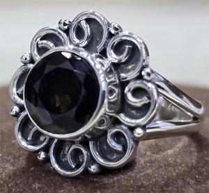 925 เงินสเตอร์ลิงคุณภาพดีเยี่ยมHandmade Designerล่าสุดอินเทรนด์แหวนทรงกลมสีเขียวทัวร์มาลีนอัญมณี - Product Image 2