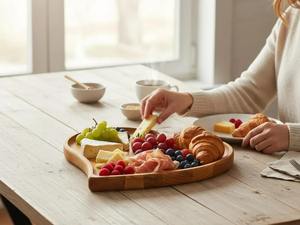 Plateau en bois artisanal élégant de qualité supérieure pour le vin ou le fromage et les fruits ou service décoratif disponible au meilleur prix - Product Image 2