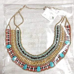 Collar de cristal hermoso étnico personalizado bohemio hecho a mano Cleopatra collar egipcio diseño Halloween - Product Image 3