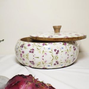 Custom Logo <b>Wooden</b> Enamel Printed Roti Container Premium Chapati <b>Box</b> <b>with</b> <b>Lid</b> Wholesale Price In India - Product Image 2