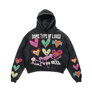 Venta al por mayor personalizado hombres sudaderas con capucha de diamantes de imitación DTG DTF sublimación impresión Streetwear sudadera polar OEM - Product Image 1