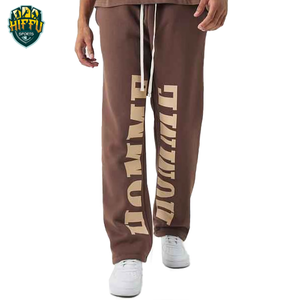 Nueva llegada French Terry Cargo pantalones de chándal de alta calidad 100% algodón Baggy Joggers pantalones apilados Flared Puff Casual Canvas - Product Image 5