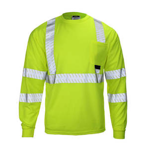 Camiseta de Trabajo Transpirable de Manga Corta y Larga de Alta Visibilidad con Reflectivo para Seguridad Vial para Hombre - Product Image 2