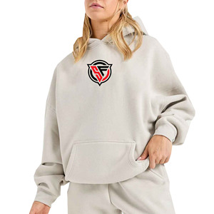 Women Custom Winter Front Logo Plush Hooded <b>Printed</b> Long Sleeved Oversized Hoodies 100% Cotton Fleece Streetwear - Product Image 6