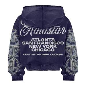 Sudadera con Capucha de Alta Calidad con Diseño de Pedrería en Todo el Cuerpo y Mangas, Sudadera de Algodón para Hombre, Personaliza tu Sudadera Según tus Necesidades - Product Image 4