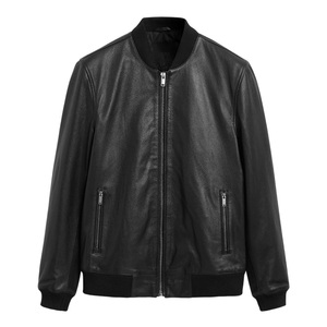 Custom Made Leather Bomber Jacket With Logo Embroidery Printing Mens Womens Winter Outerwear Streetwear Supplier - Product Image 1