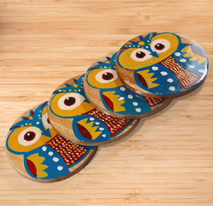 Posavasos de madera geométricos modernos con incrustaciones blancas, protege las superficies con un estilo elegante, disponible a precios al por mayor - Product Image 5