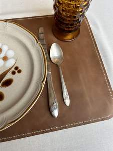 Custom Luxury Embossed Leather <b>Table</b> <b>Mat</b> for Restaurant Hotel Use Non-Slip Smell Proof Heavy Duty - Product Image 3