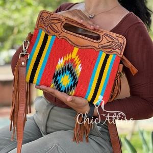 El más nuevo bolso de mano occidental con manta de sillín, bolsos cruzados de cuero genuino, bolso lateral de lujo personalizado de alta calidad para mujer - Product Image 1
