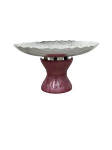 Plato de servir elegante para utensilios de cocina Hotel Restaurante Plato de servir frutas Plato de latón y resina de forma redonda con acabado plateado - Product Image 4