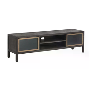 Mueble para TV Moderno de Madera Maciza con Puertas Corredizas de Listones, Consola Premium para Sala de Estar, Venta al por Mayor - Product Image 1
