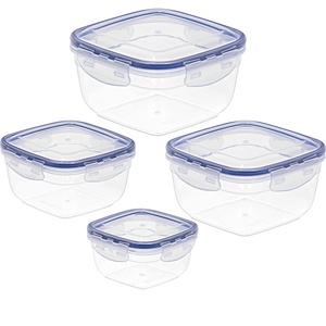 4-Piece Square Airtight Kitchen Food Spice <b>Storage</b> Containers 500ML 900ML 1500ML 2400ML BPA Free Leak-Proof Stackable - Product Image 3