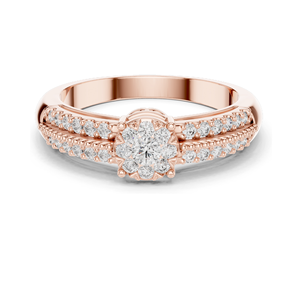 แหวนเพชรแล็บ 0.334 กะรัต สำหรับผู้หญิง ระดับความสะอาด VVS-VS EF ทอง 18KT, 14KT, 10KT และเงิน 925 สีโรสโกลด์, สีเหลือง, สีขาว - Product Image 2