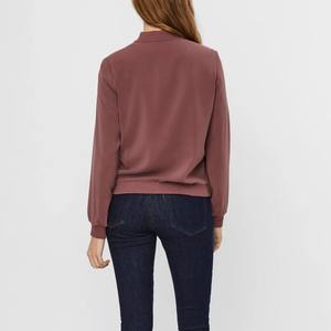 Chaqueta Bomber Acolchada de Lona 100% Algodón Personalizada para Mujer, Cuello Redondo, Estampado Crudo, Estilo Casual de Invierno - Product Image 2