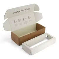 Boîte d'emballage en papier kraft personnalisée, boîte cadeau en carton ondulé épaissi respectueuse de l'environnement avec plateau intérieur
