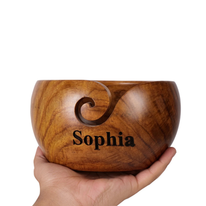 Cuenco de hilo de palisandro personalizado, organizador de ganchillo y tejido a mano, cuenco de hilo, regalo de Navidad funcional - Product Image 2