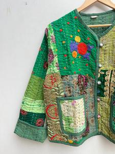 เสื้อแจ็กเก็ตผ้าฝ้ายปักลายดอกไม้สำหรับผู้หญิงเสื้อคลุมฤดูหนาวสั้นหนังงูถักฤดูร้อน - Product Image 2