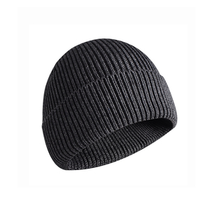 Top notch nouvelle mode tricoté chapeau acrylique coton bonnet chapeau à revers hiver extérieur chaud bonnet chapeau pour hommes femmes - Product Image 1
