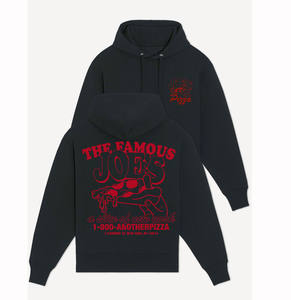 Sudadera con capucha regular personalizada de algodón Sudadera negra sudadera orgánica Joes Pizza - Product Image 1