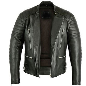 Veste de moto pour homme de haute qualité, design américain, cuir d'agneau véritable, col montant, hiver, haute rue, respirante, imperméable - Product Image 3