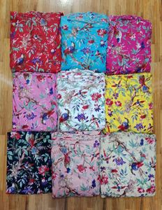 Venta al por mayor 44 ''/111CM bloque de mano floral indio impreso 100% tela de algodón orgánico para niños niñas cortina toldo forro tejido - Product Image 1