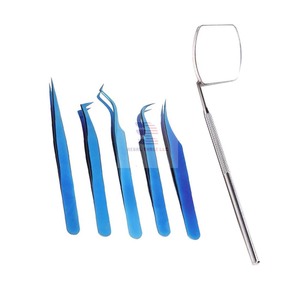 Venta al por mayor de pinzas de extensión de pestañas de acero inoxidable con espejo - Product Image 4