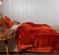 Ensemble de couette en velours écrasé fait main de luxe Donna Boho, literie pour la maison et l'hôtel, ensemble 3 pièces toutes saisons